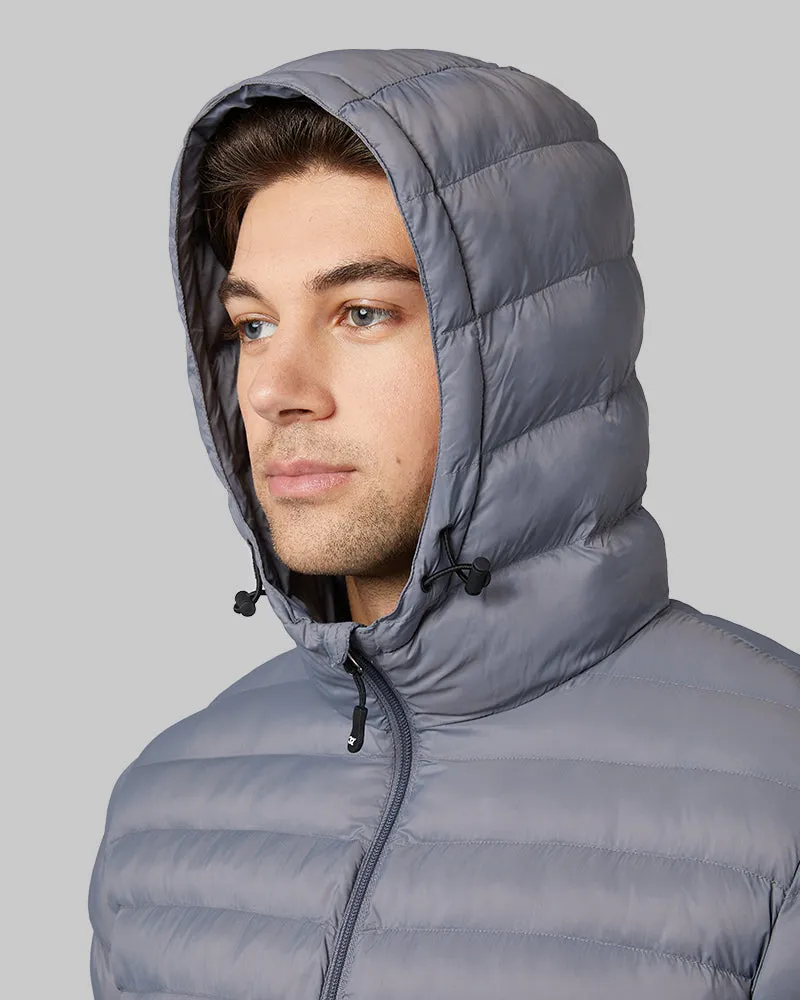 MEN'S LIGHTWEIGHT POLY-FILL PACKABLE HOODED JACKET