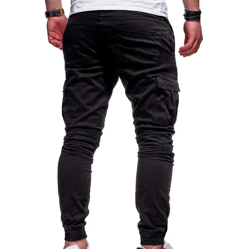 Men's Pants Multi-Pockets Joggers Men Sweatpants 2021 New Casual Solid Cargo Pants Men Oversize Streetwear Pants Men Trousers