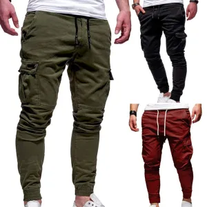 Men's Pants Multi-Pockets Joggers Men Sweatpants 2021 New Casual Solid Cargo Pants Men Oversize Streetwear Pants Men Trousers