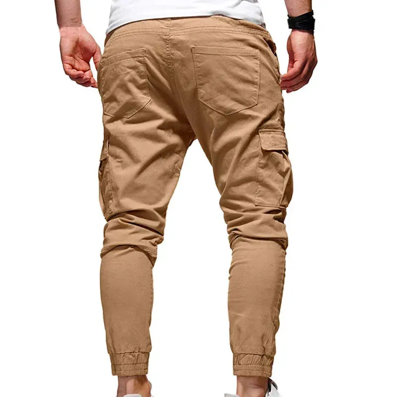 Men's Pants Multi-Pockets Joggers Men Sweatpants 2021 New Casual Solid Cargo Pants Men Oversize Streetwear Pants Men Trousers