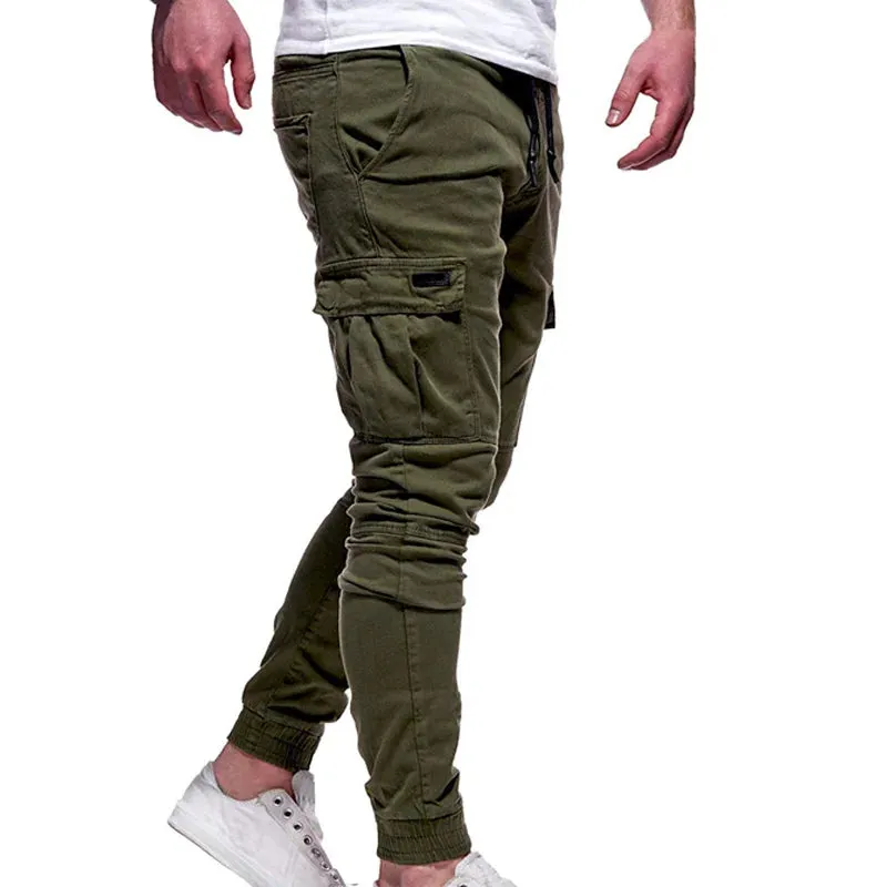 Men's Pants Multi-Pockets Joggers Men Sweatpants 2021 New Casual Solid Cargo Pants Men Oversize Streetwear Pants Men Trousers