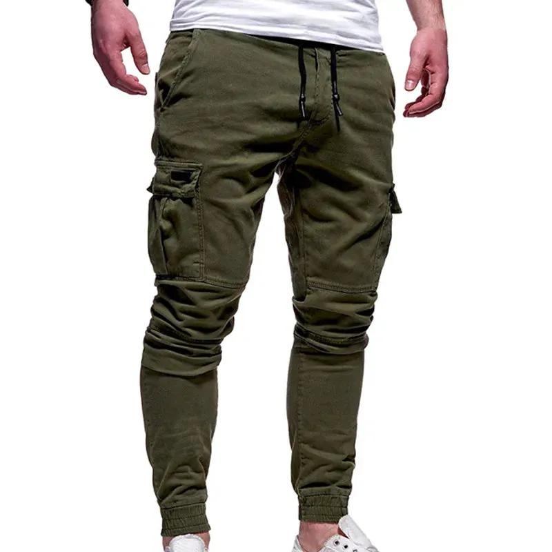 Men's Pants Multi-Pockets Joggers Men Sweatpants 2021 New Casual Solid Cargo Pants Men Oversize Streetwear Pants Men Trousers