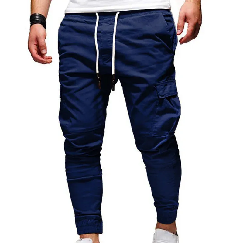 Men's Pants Multi-Pockets Joggers Men Sweatpants 2021 New Casual Solid Cargo Pants Men Oversize Streetwear Pants Men Trousers