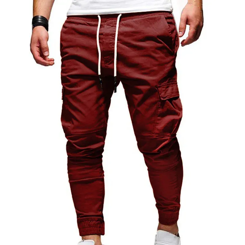 Men's Pants Multi-Pockets Joggers Men Sweatpants 2021 New Casual Solid Cargo Pants Men Oversize Streetwear Pants Men Trousers