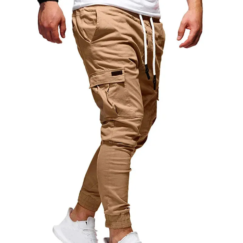 Men's Pants Multi-Pockets Joggers Men Sweatpants 2021 New Casual Solid Cargo Pants Men Oversize Streetwear Pants Men Trousers