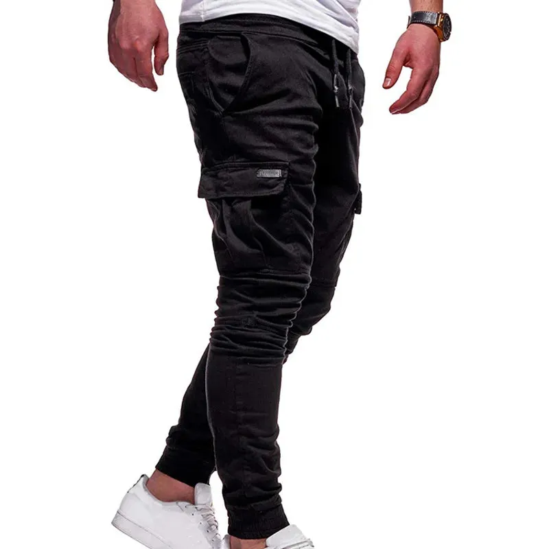 Men's Pants Multi-Pockets Joggers Men Sweatpants 2021 New Casual Solid Cargo Pants Men Oversize Streetwear Pants Men Trousers