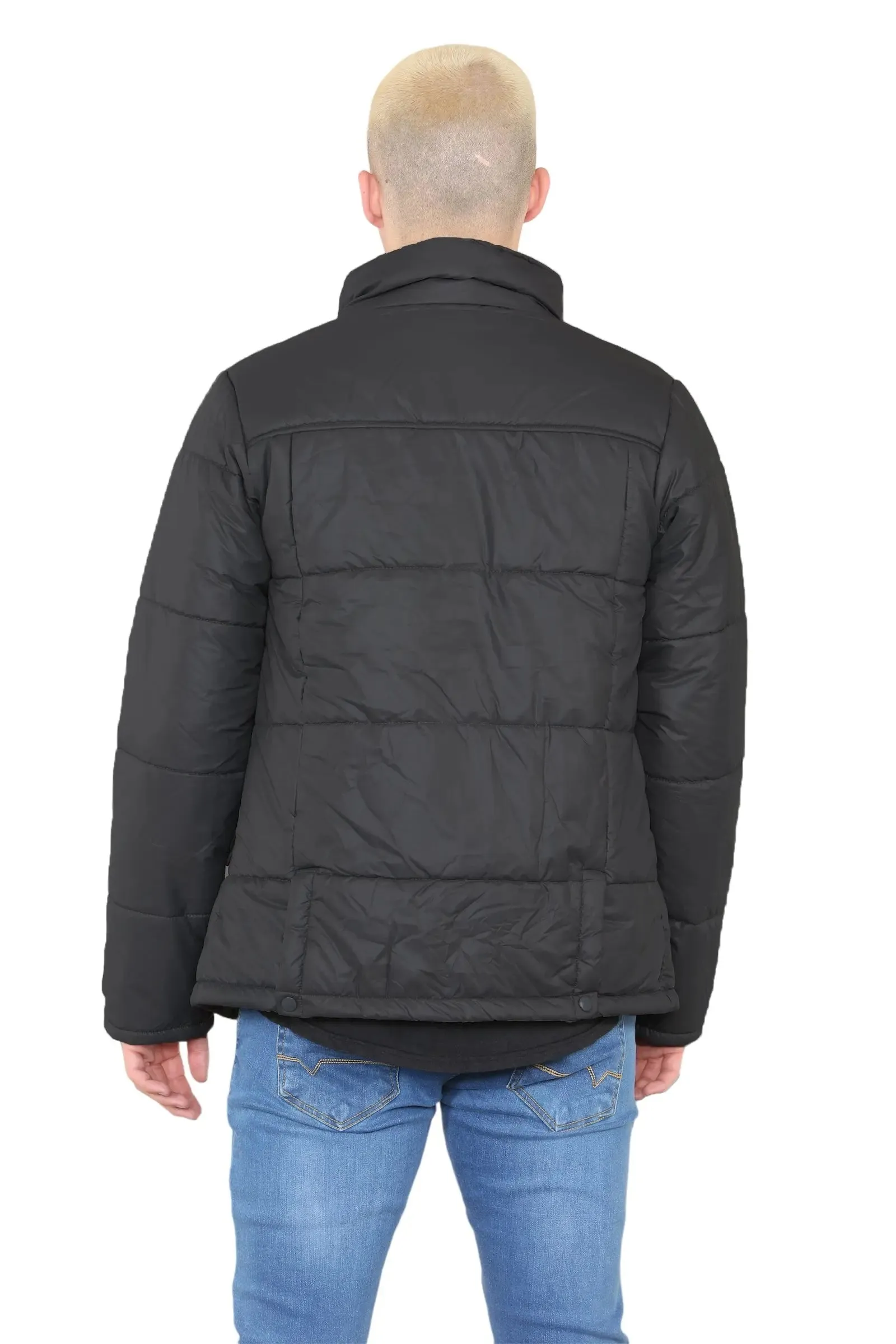 Mens Puffer Jacket in Black For Men