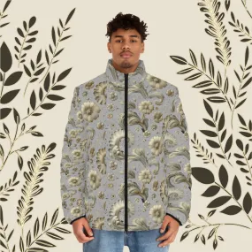 Mens SCBC "Still Handsome" Puffer Jacket (AOP). Puffer Jacket, Spring, Mens Clothes, Warm Jacket, Lightweight, Paisley Print, Graphic Design