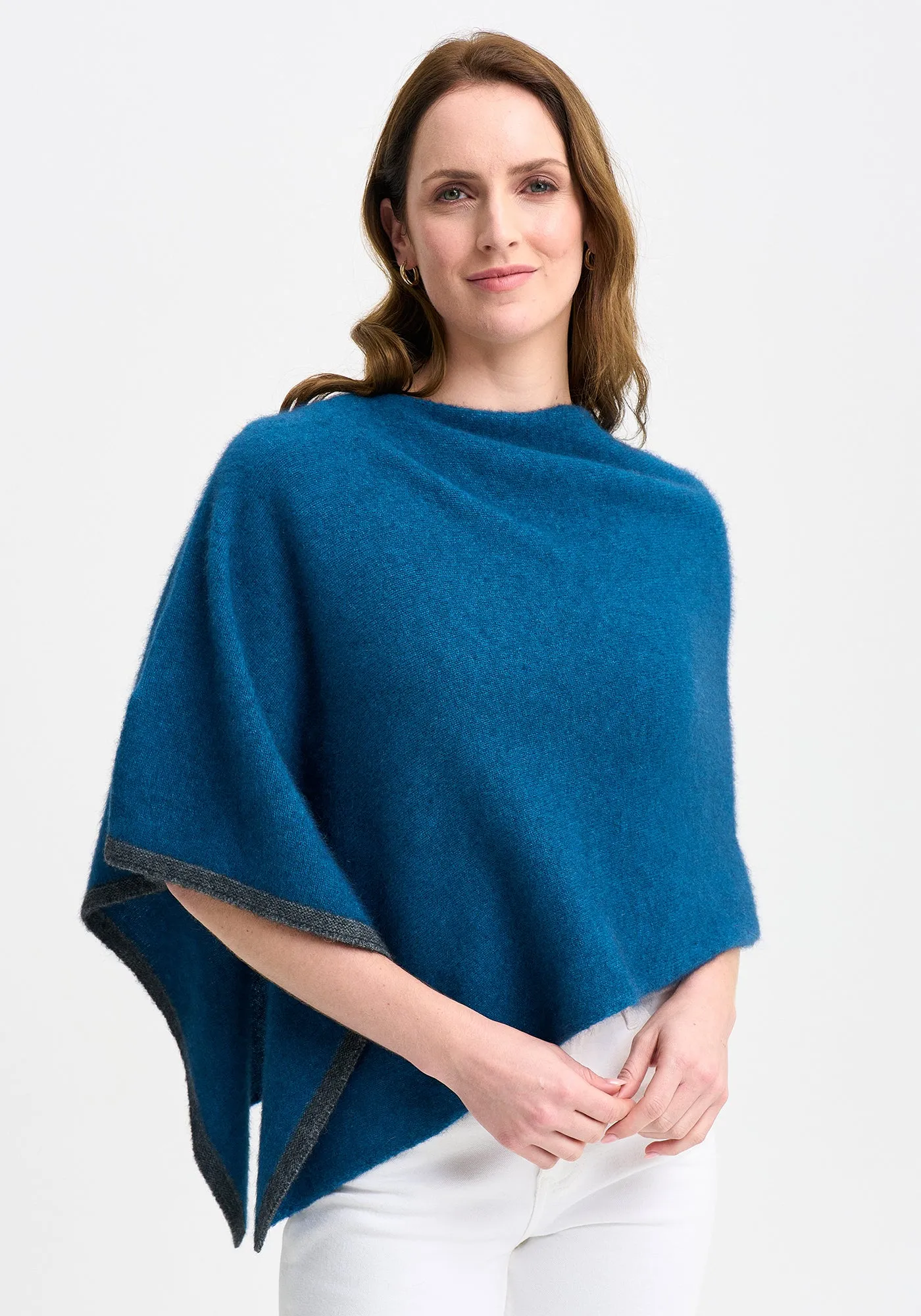 Merinomink - 1623 Two Tone Poncho in Merino Wool and Possum Fur