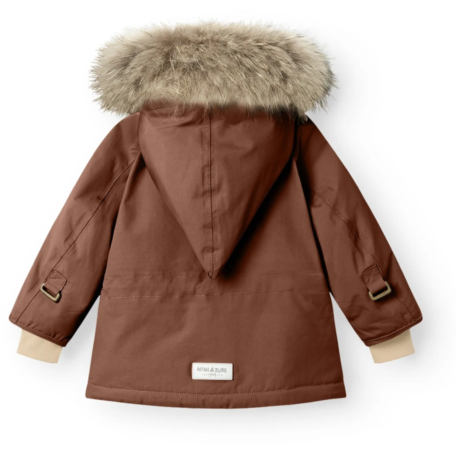 Mini A ture Rootbeer brown Wang Fleece Winter Jacket m. Fur