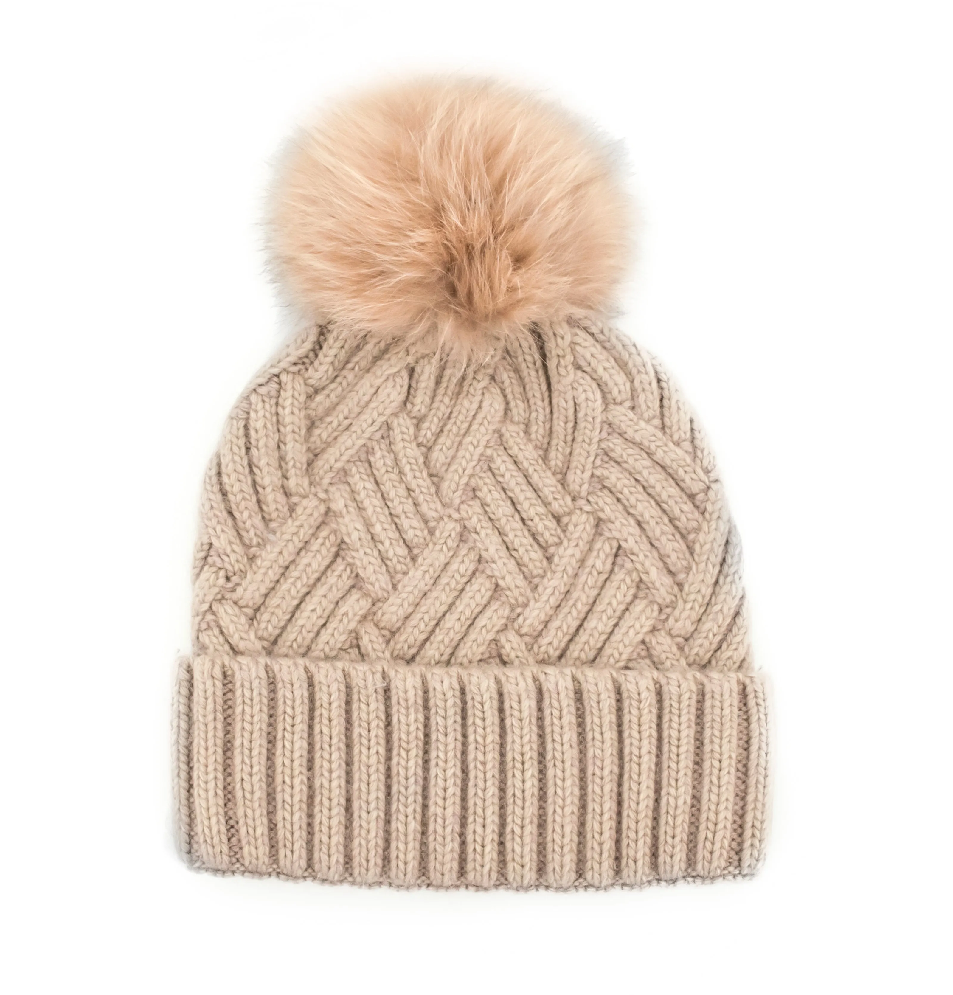 Mitchie's | Knitted Hat With Fox Pom Pom