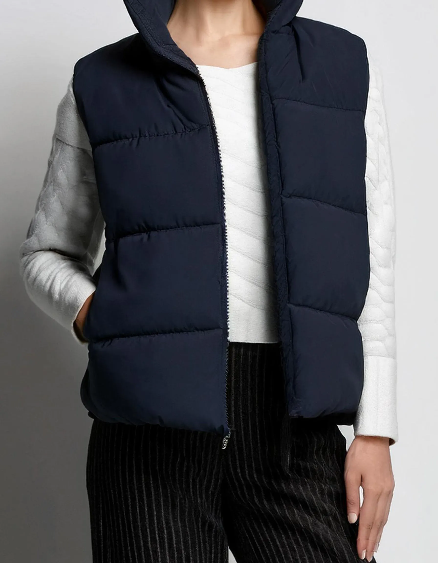 Navy Quilted Vest Puffer Jacket