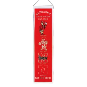 Nebraska Cornhuskers Winning Streak Past Mascots Wool Heritage Banner (8"x32")