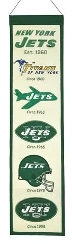 New York Jets Winning Streak Past Mascots Wool Heritage Banner (8"x32")