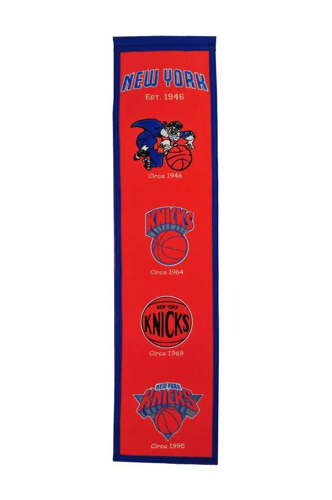 New York Knicks Winning Streak Past Mascots Wool Heritage Banner (8"x32")