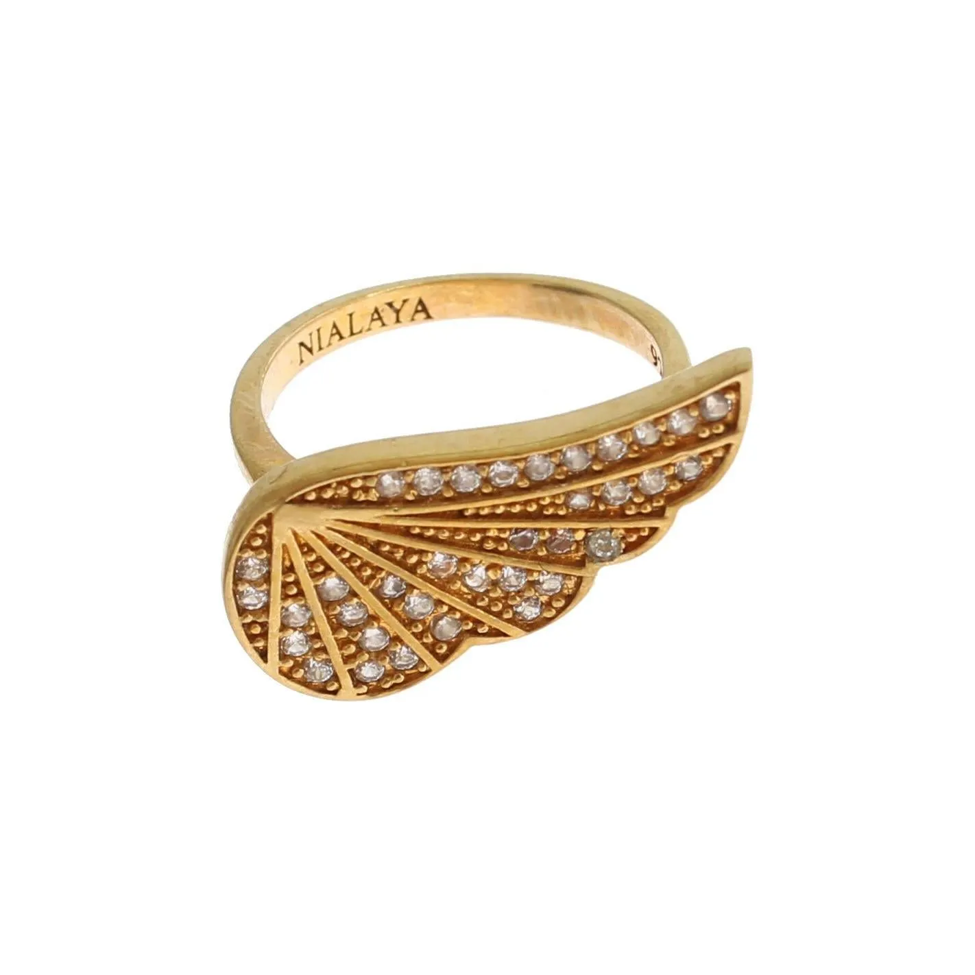 Nialaya Glamorous Gold Plated Crystal Ring