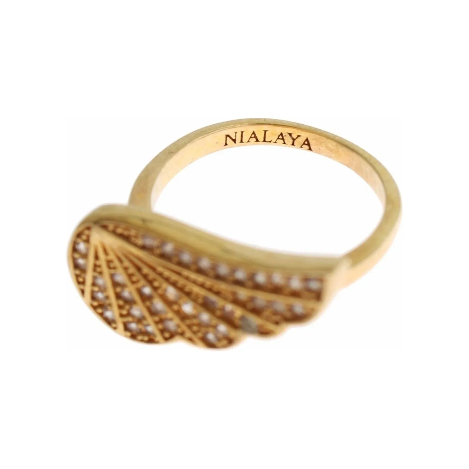 Nialaya Glamorous Gold Plated Crystal Ring