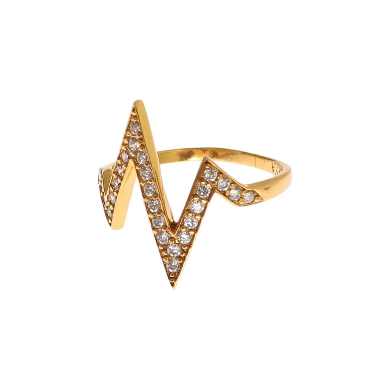 Nialaya Glamorous Gold Plated Sterling Silver Ring