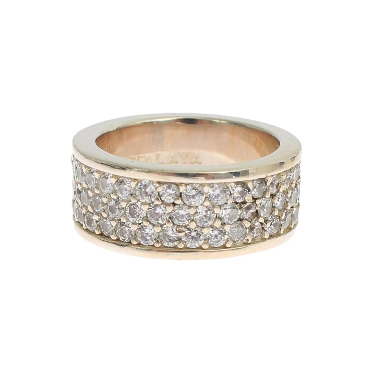 Nialaya Glamorous Silver CZ Crystal Embellished Ring