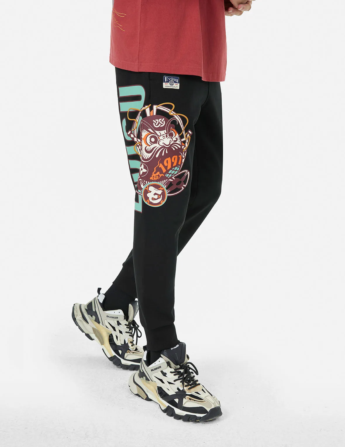 Ninja Daruma Print Regular Fit Sweatpants