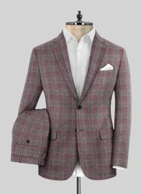 Noble Anton Check Wool Silk Linen Suit