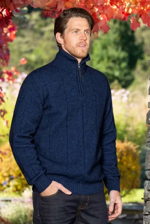 Noble Wilde 1/4 Zip Javelin Sweater in Maritime