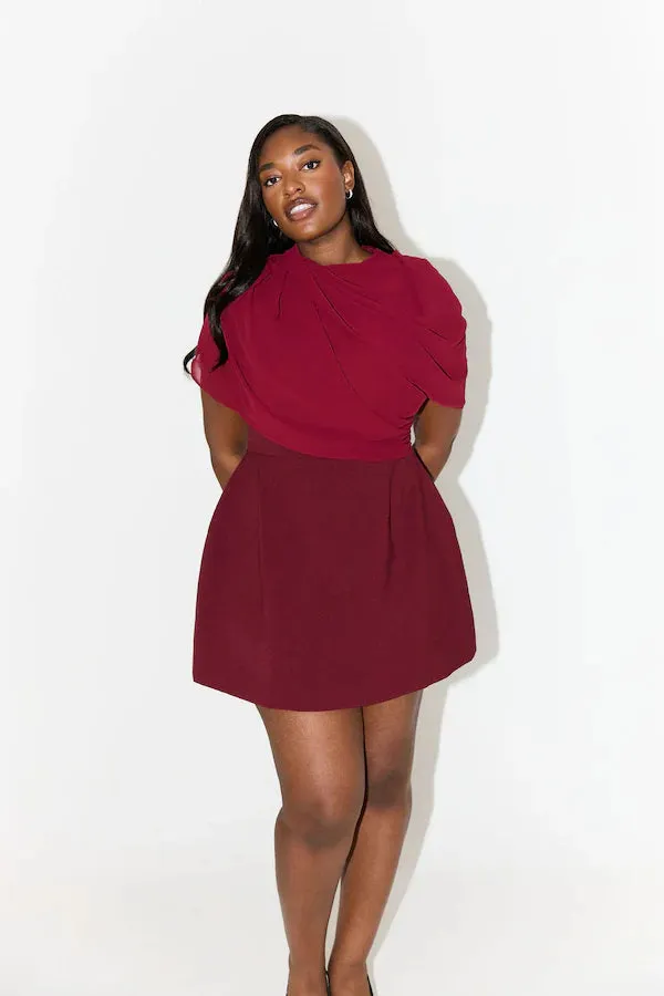 Odd Muse The Ultimate Muse Gathered Mini Dress - Bordeaux