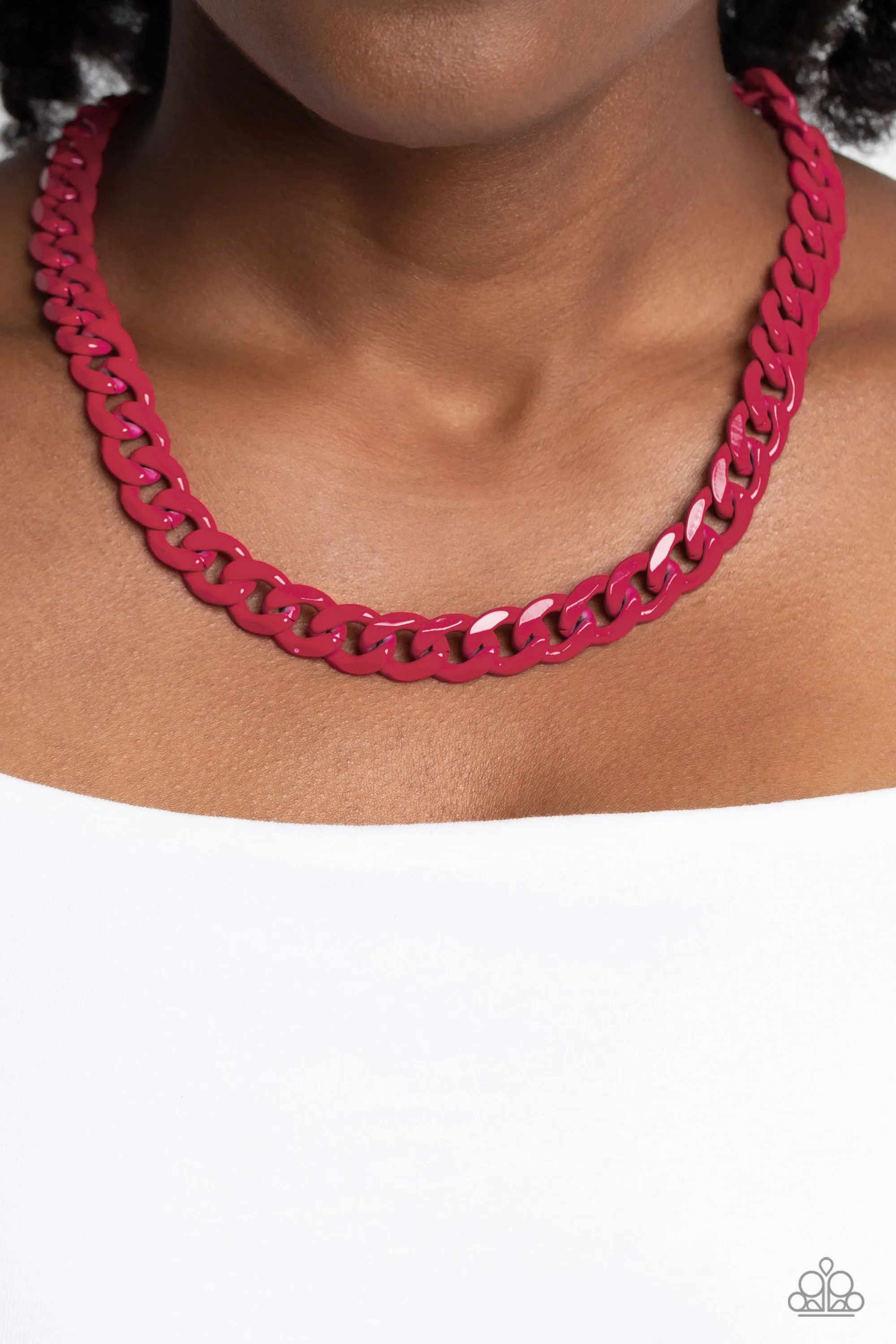 Painted Powerhouse - Pink Necklace - Paparazzi Accessories