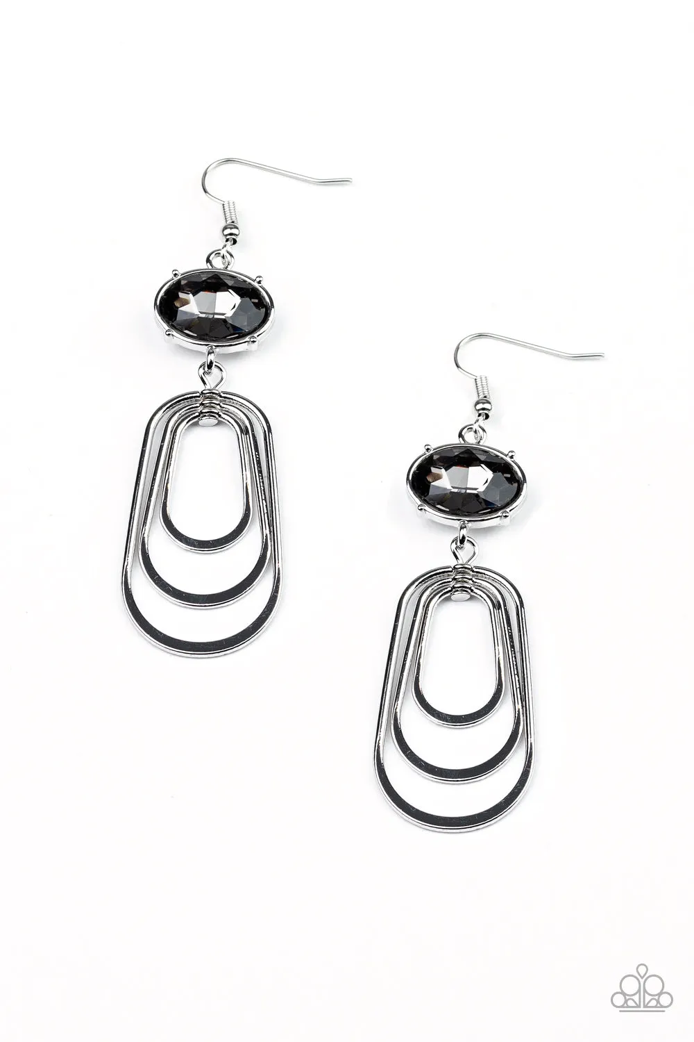 Paparazzi Drop-Dead Glamorous Earrings Silver