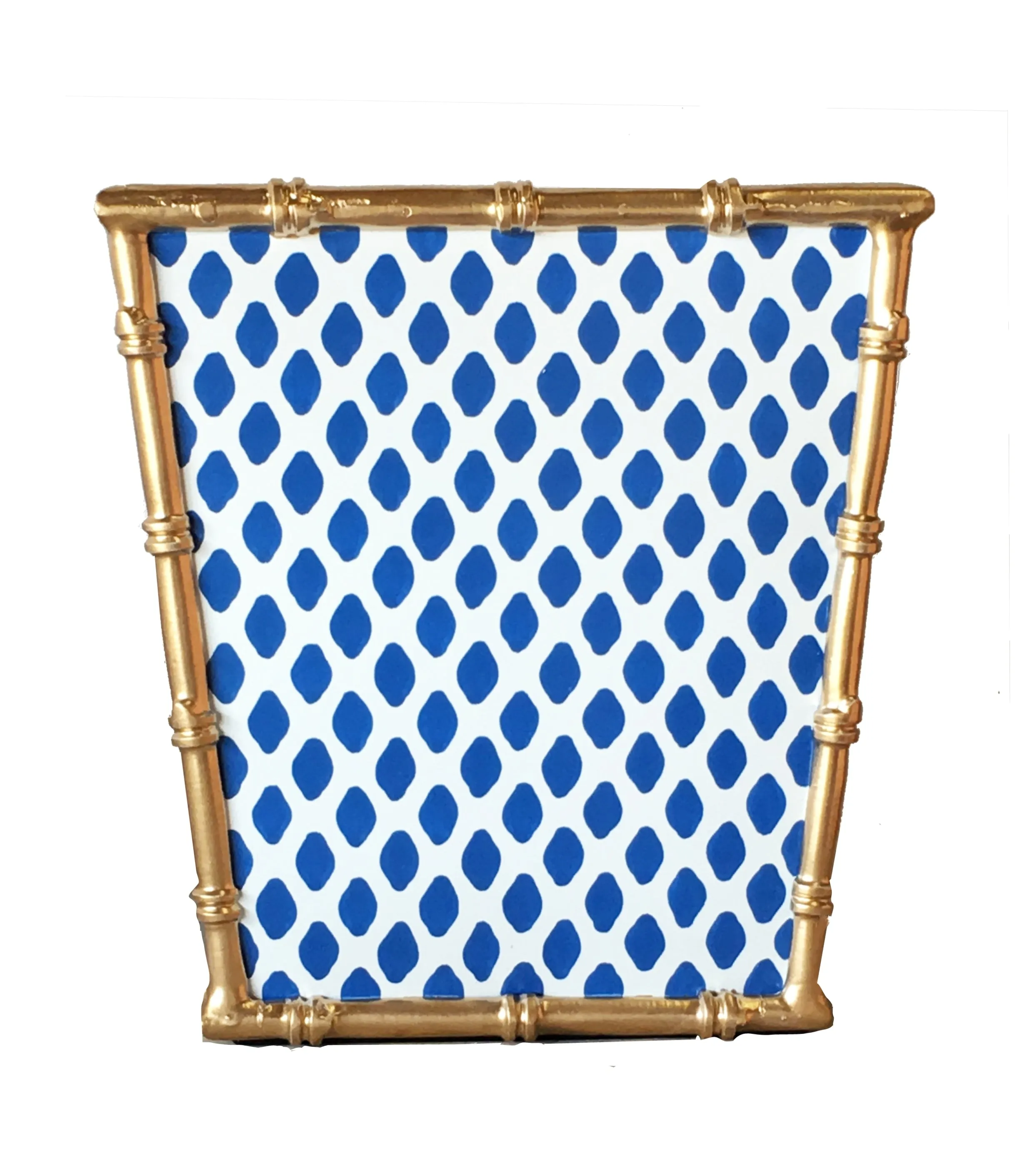 Parsi Navy Bamboo Wastebasket and Tissue Box