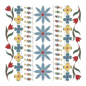 Pattern Box Decorative Floral Free Motion Quilting Kit in Heritage Blue