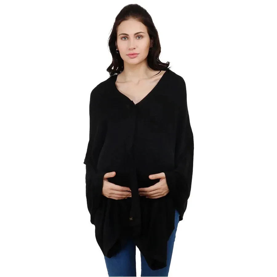 Pluchi Knitted Nursing Poncho Frida (Black)