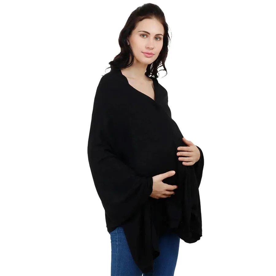 Pluchi Knitted Nursing Poncho Frida (Black)