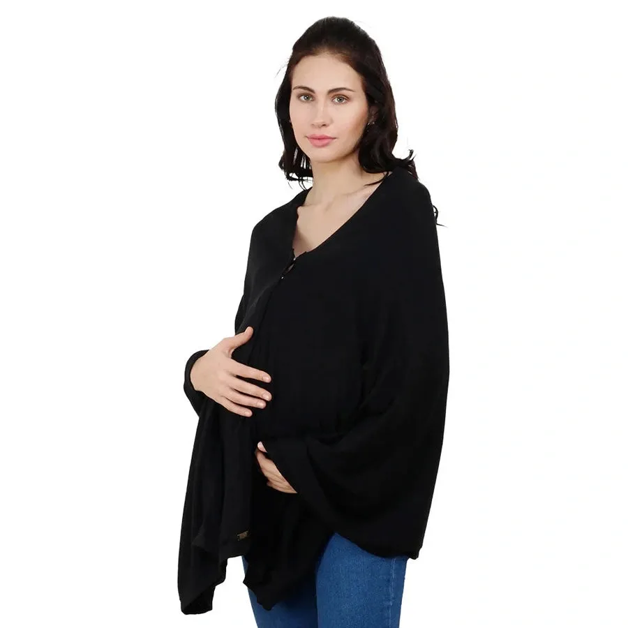 Pluchi Knitted Nursing Poncho Frida (Black)