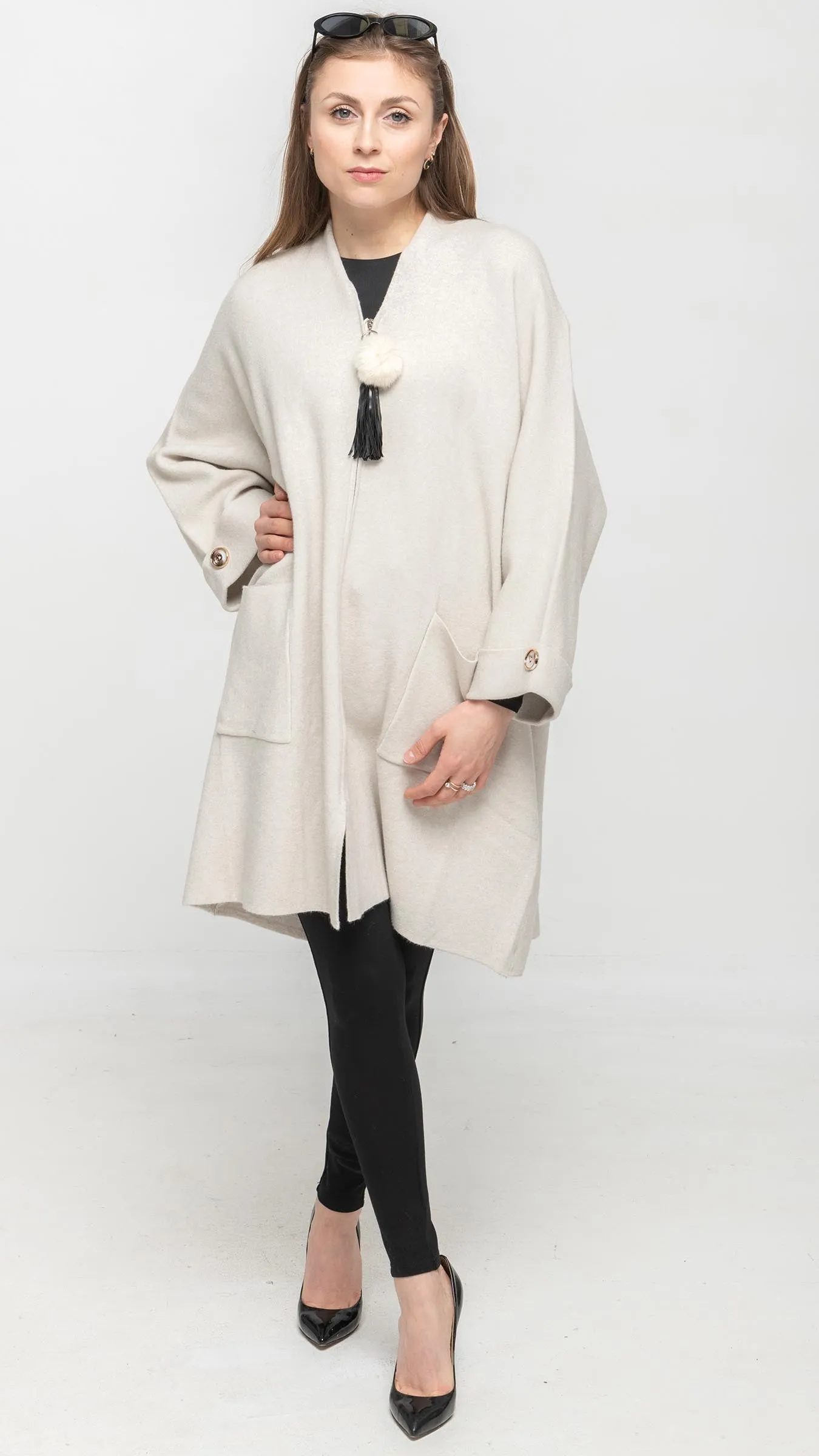 Poncho Cardigan in Cream