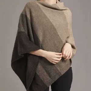 Poncho - Possum Merino Ombre - Ebony Bark Mocha