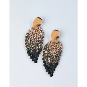 Prissy Rhinestone Leaf Earrings