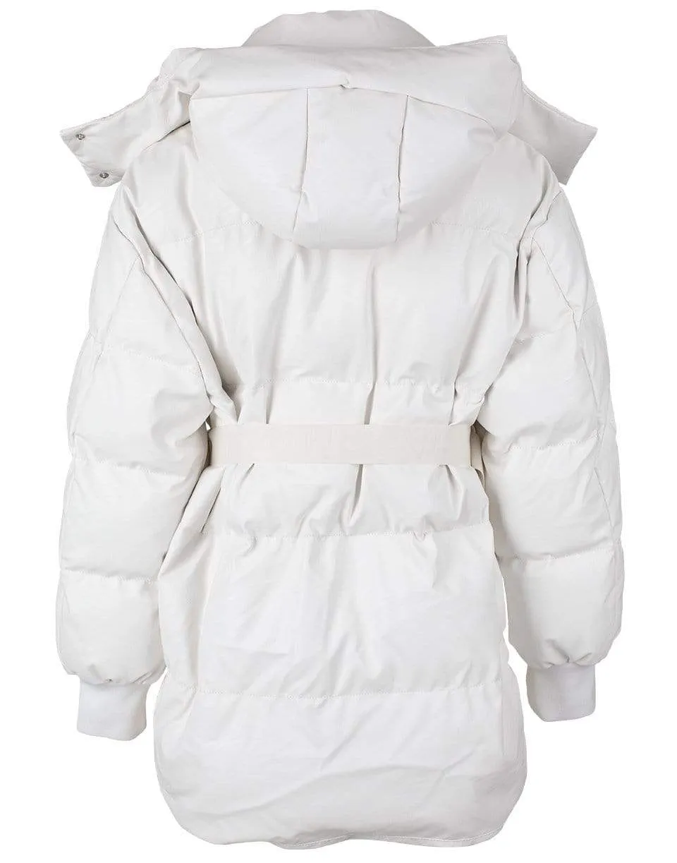 Pure White Kayla Quilted Puffer Jacket