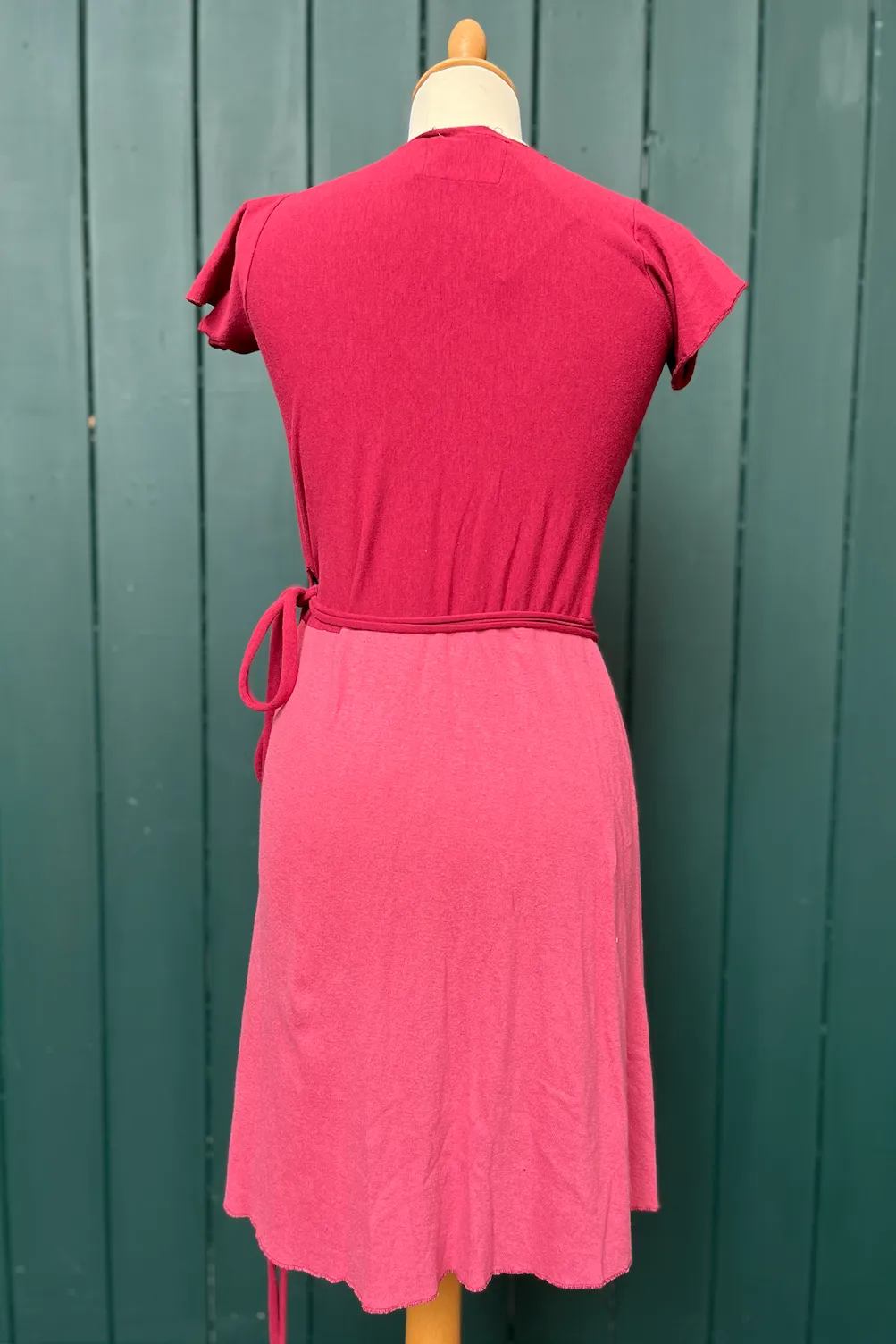 Re-Wear Conscious Clothing Burgundy/Pink Wrap Dress