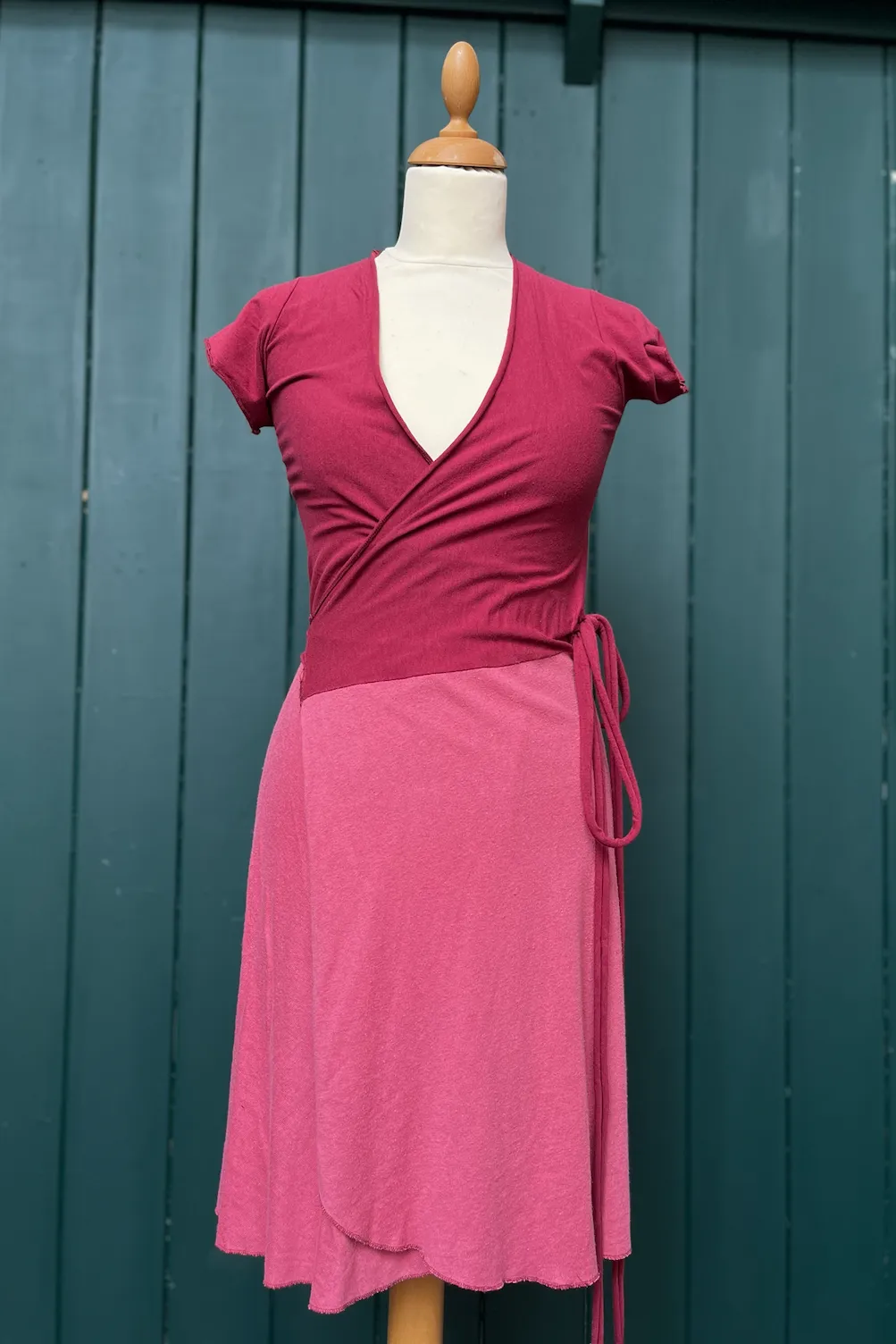 Re-Wear Conscious Clothing Burgundy/Pink Wrap Dress