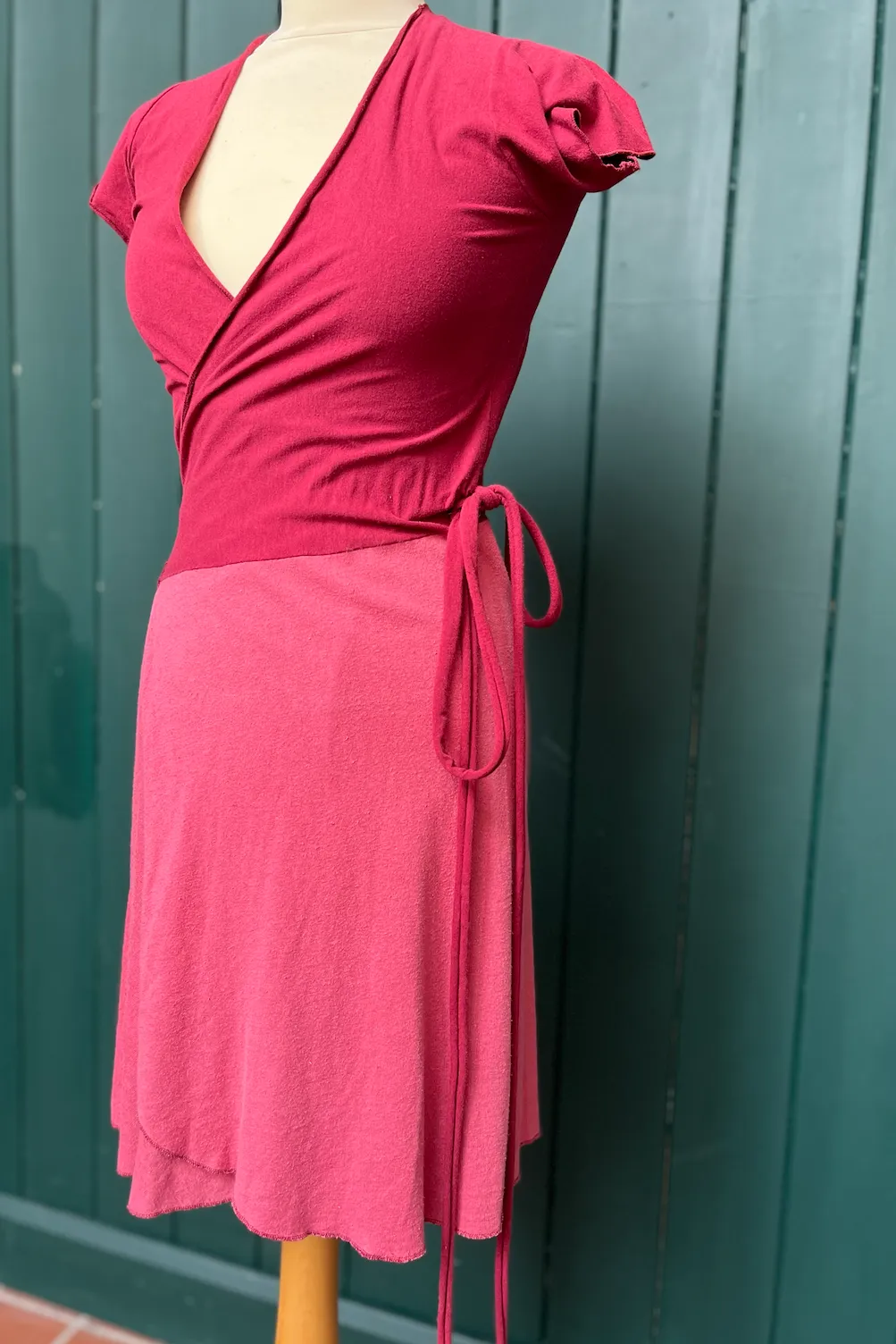 Re-Wear Conscious Clothing Burgundy/Pink Wrap Dress