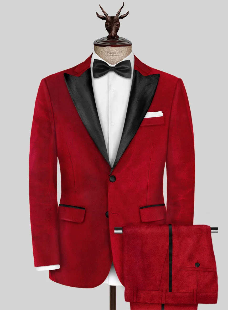 Red Velvet Tuxedo Suit