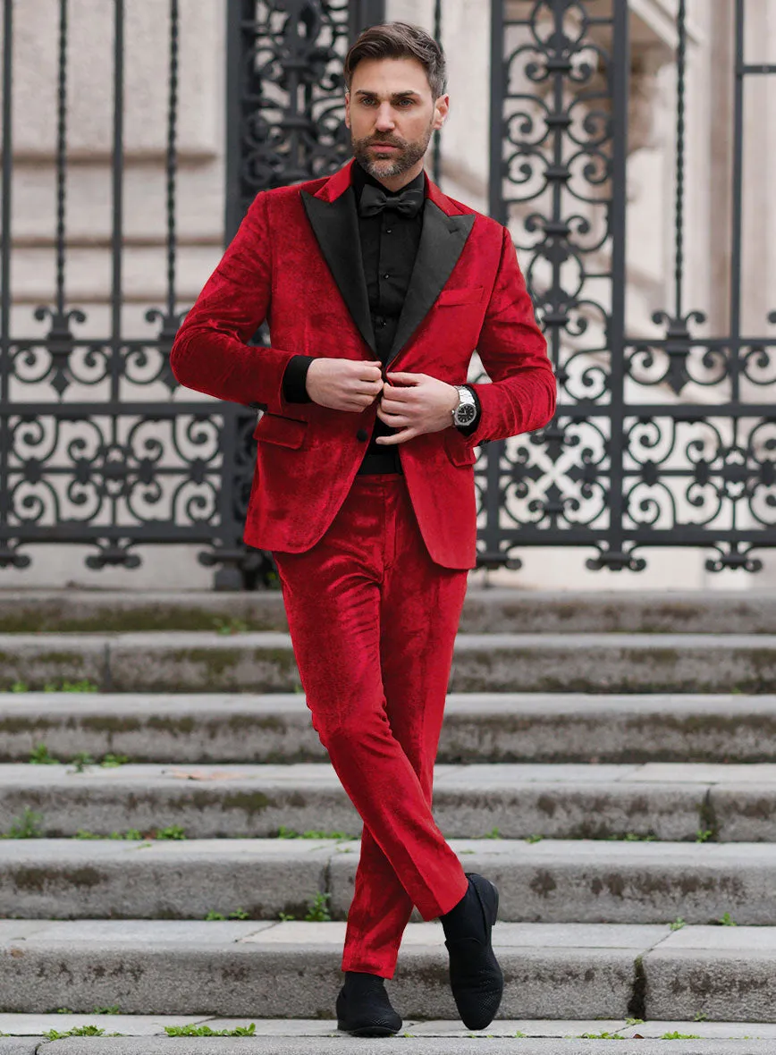 Red Velvet Tuxedo Suit