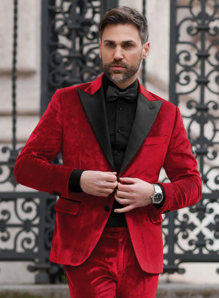 Red Velvet Tuxedo Suit