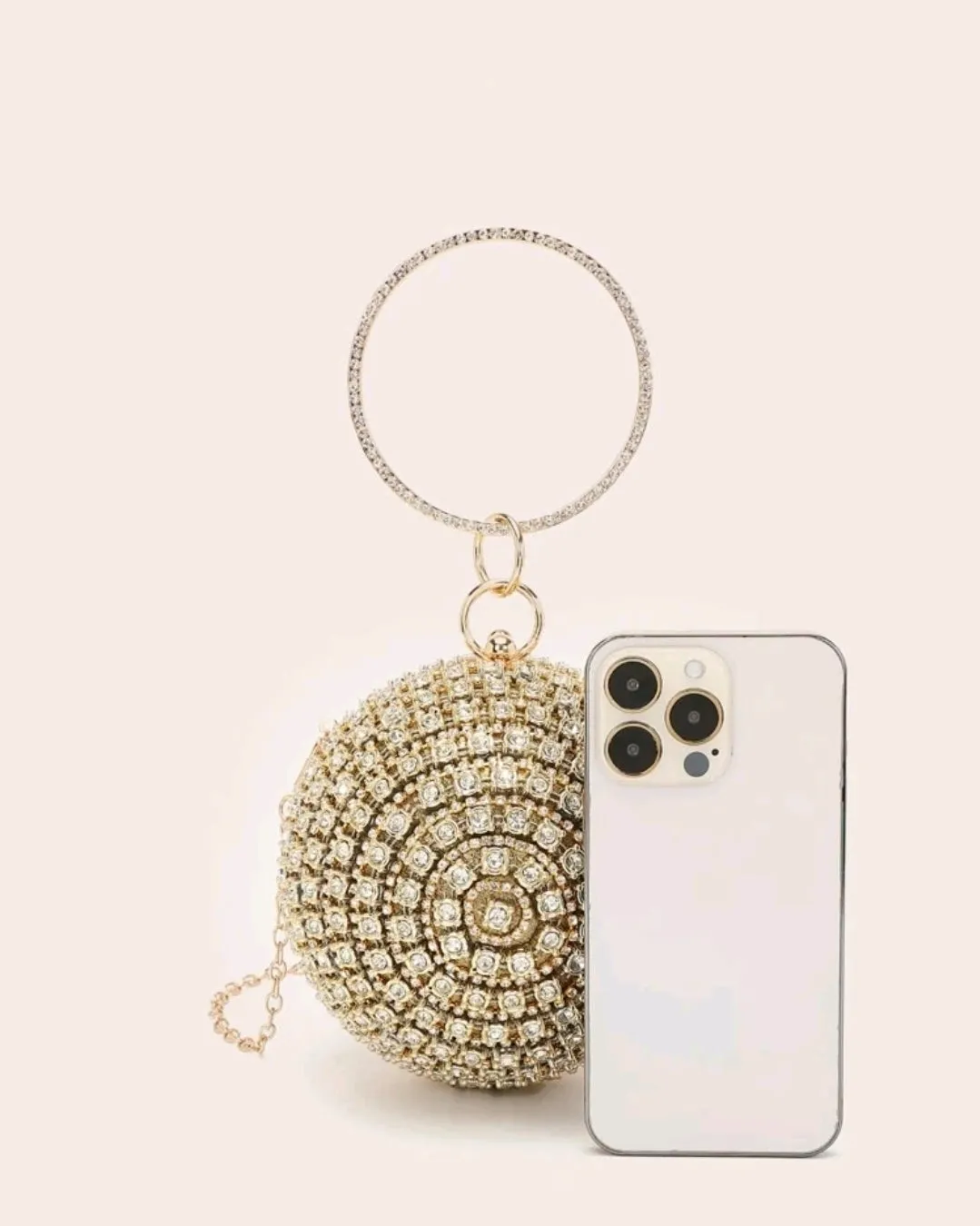 Rhinestone Decor Stone Studded Clutch.