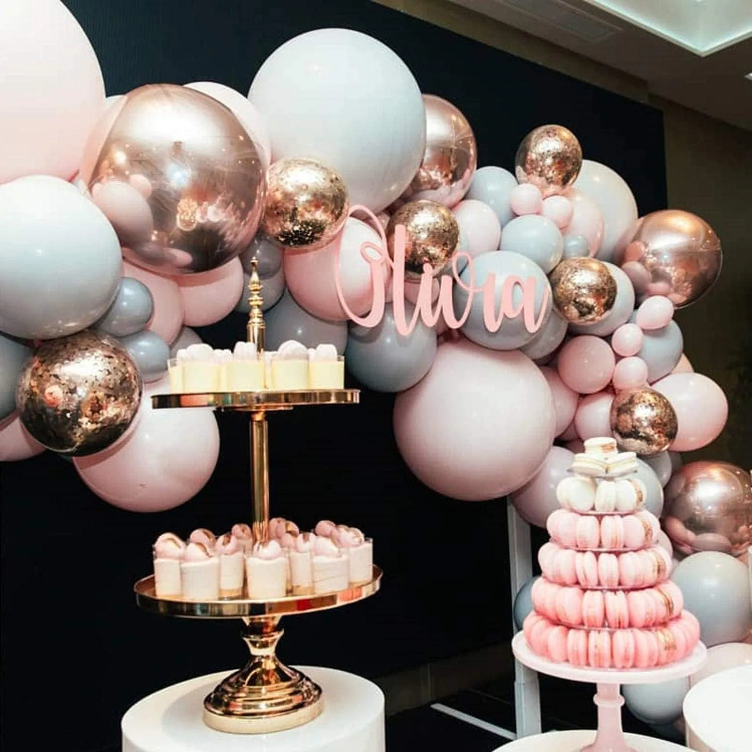 Rose Gold Balloon Arch - Pink & Gray Balloon Garland Kit