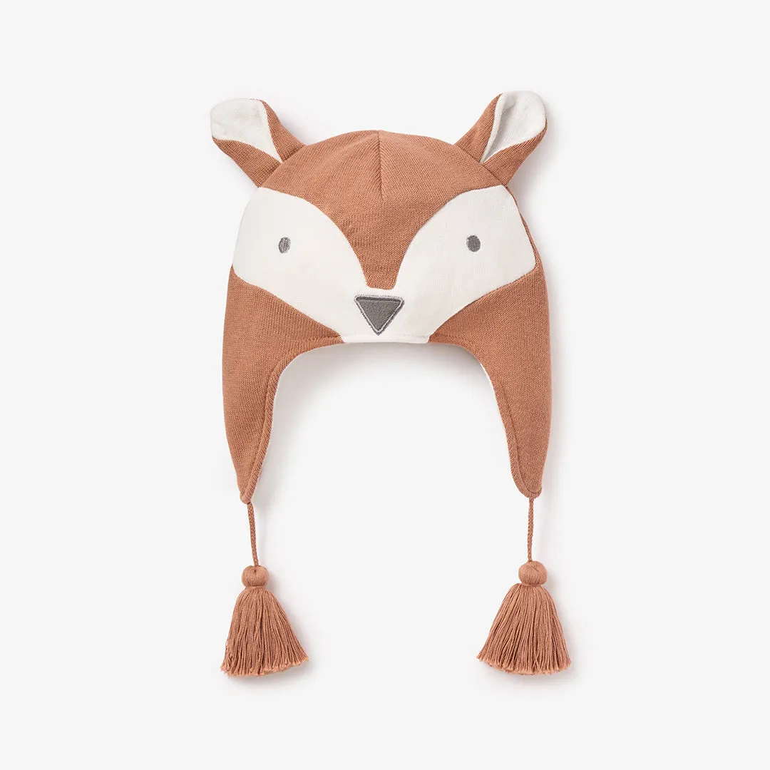 Rust Fox Aviator Knit Baby Hat