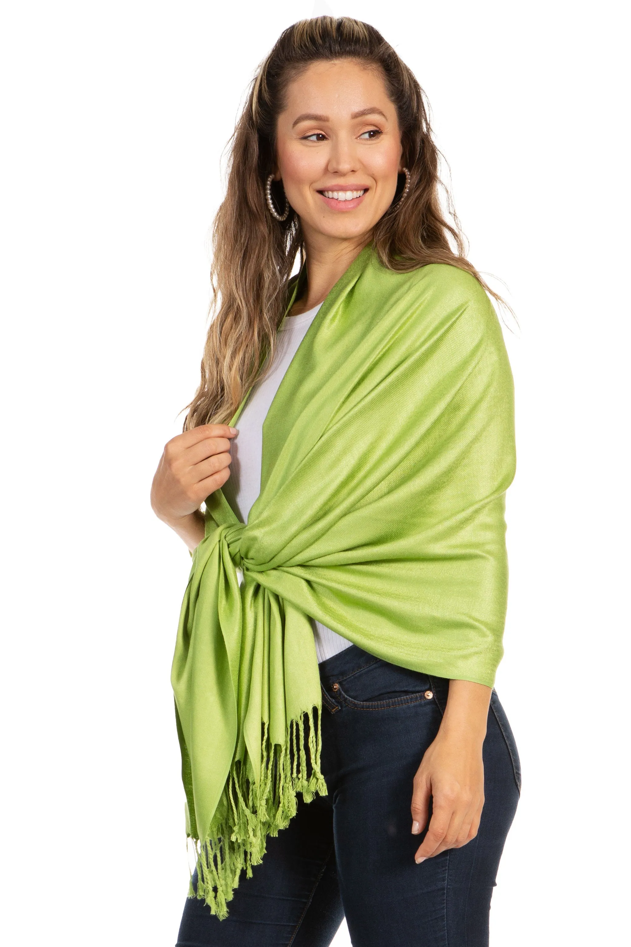 Sakkas 78" X 28" Rayon from Bamboo Soft Solid Pashmina Shawl / Wrap / Stole