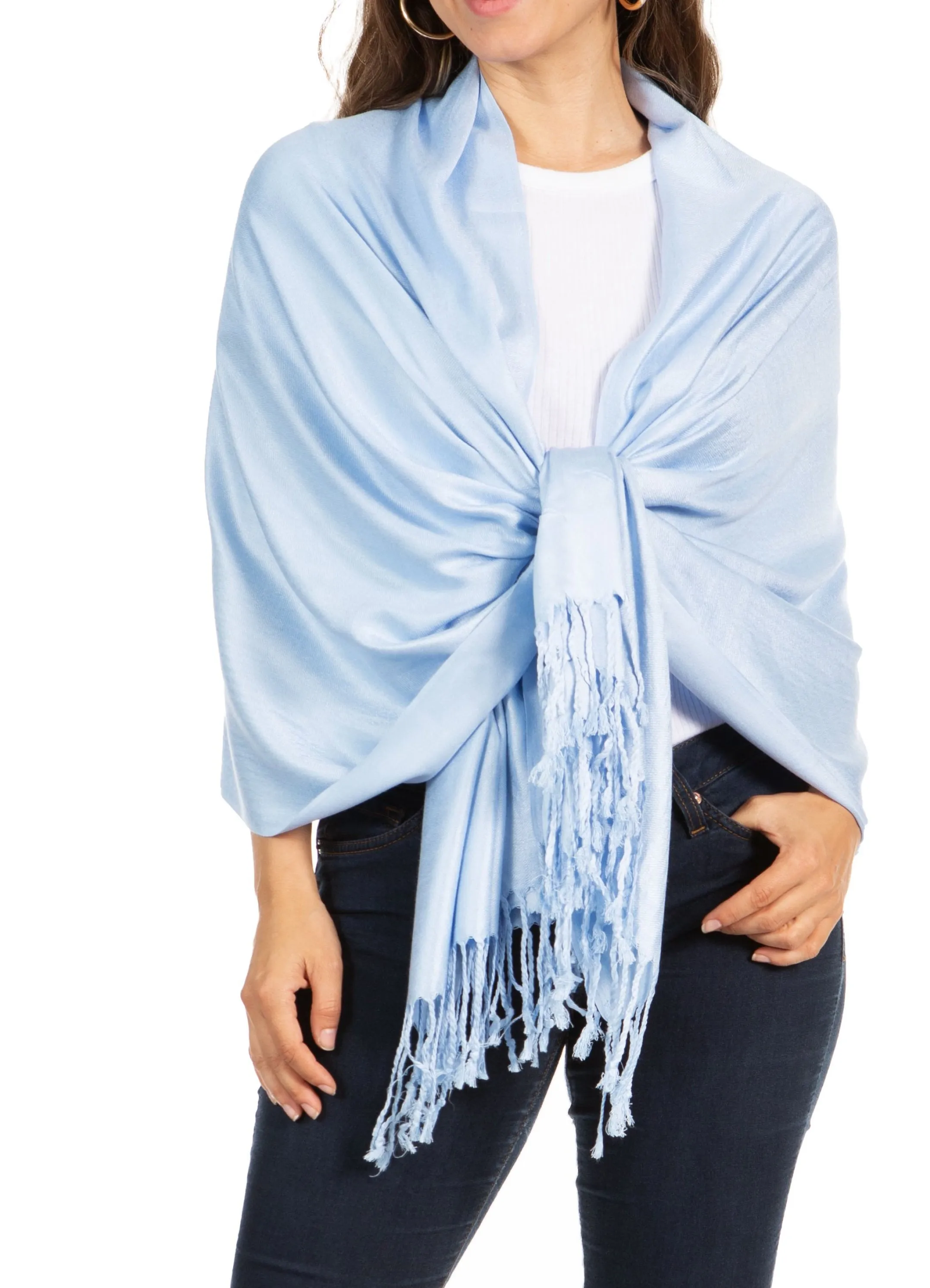 Sakkas 78" X 28" Rayon from Bamboo Soft Solid Pashmina Shawl / Wrap / Stole