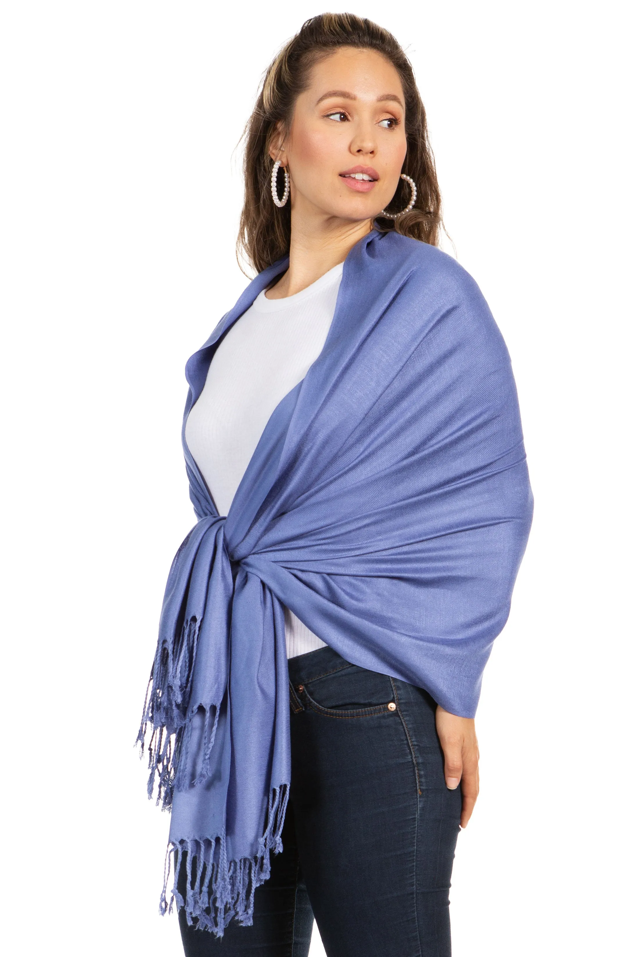 Sakkas 78" X 28" Rayon from Bamboo Soft Solid Pashmina Shawl / Wrap / Stole